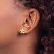 14k w/Rhodium Starfish Post Earrings