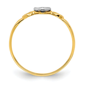 14k Two-tone Gold Hearts Ring