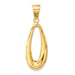 14k Polished Hollow Oval Pendant