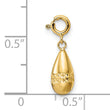14K Polished Diamond-cut Teardrop w/ Spring Ring Clasp Charm
