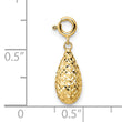 14K Diamond-cut Teardrop w/ Spring Ring Clasp Charm