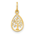 14K Polished Teardrop Tree Of Life Pendant