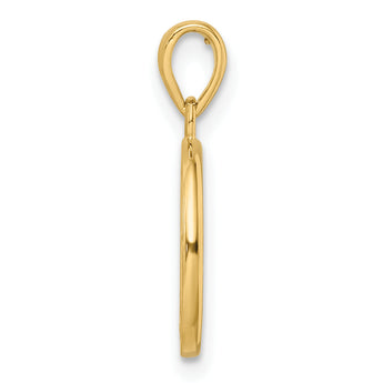 14k Polished Tree of Life Circle Pendant