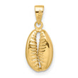 14k Polished 3D Crowrie Shell Pendant