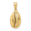14k Polished 3D Crowrie Shell Pendant