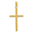 14K Polished & Textured Fancy Cross Pendant