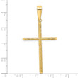 14K Polished & Textured Fancy Cross Pendant
