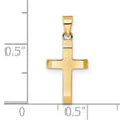 14K Polished Tapered Ends Hollow Cross Pendant