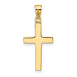14K Polished Tapered Ends Hollow Cross Pendant