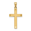 14k Satin/Polished Beveled Medium Latin Cross Pendant