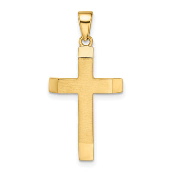 14k Satin/Polished Beveled Medium Latin Cross Pendant