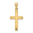 14k Yellow and Rose Gold with White Rhodium Beveled Medium Crucifix Pendant