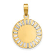 14K Rose and White-plated Polished CZ Baguettes Mary Round Pendant