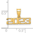 14K Polished 2023 Graduation Charm