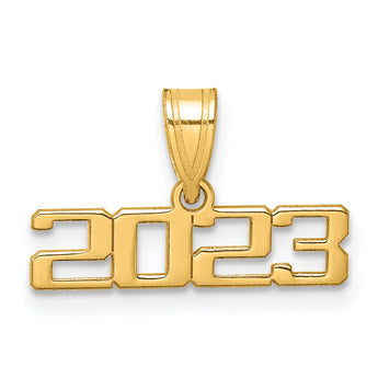14K Polished 2023 Graduation Charm