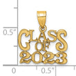 14k Polished CLASS OF 2023 Graduation Charm