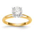 14k Two-tone 1/2 carat Round VS/SI GH Lab Grown Diamond Solitaire Lightweight Knife Edge/Half-Round 4 Prong Ring