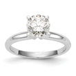 14k White Gold 1/2 carat Round VS/SI GH Lab Grown Diamond Solitaire Lightweight Knife Edge/Half-Round 4 Prong Ring
