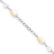 7.25in Rhodium-plated Kelly Waters White Simulated Pearl and Crystal Bracel