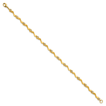 Kelly Waters Gold-plated CZ Bezel S Link Bracelet