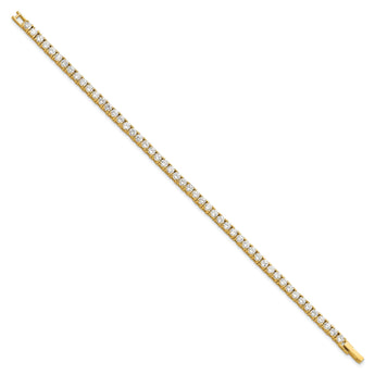 Kelly Waters Gold-plated Prong Set CZ 7.25 inch Tennis Bracelet