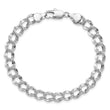Kelly Waters Rhodium-plated  6.5mm Double Link Charm 7.25 inch Bracelet