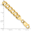 14K 7 inch 6.75mm Open Concave Curb with Lobster Clasp Bracelet