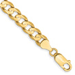 14K 9 inch 6.75mm Open Concave Curb with Lobster Clasp Chain