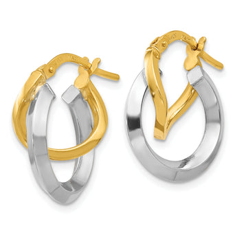 14K Two-tone Hoop Earrings