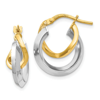 14K Two-tone Hoop Earrings