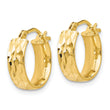 14K Polished and D/C Hoop Earrings