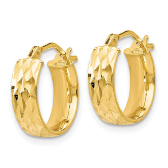 14K Polished and D/C Hoop Earrings