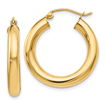 14K Polished Lightweight Hoop Earrings
