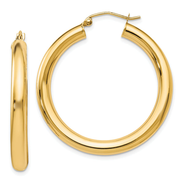 14K Polished Lightweight Hoop Earrings