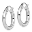 14K White Gold Polished Lightweight Hoop Earrings