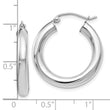 14K White Gold Polished Lightweight Hoop Earrings