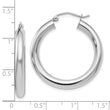 14K White Gold Polished Lightweight Hoop Earrings