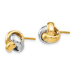 14K Two-tone Polished Love Knot Earrings