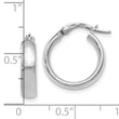 14K White Gold Polished Hoop Earrings