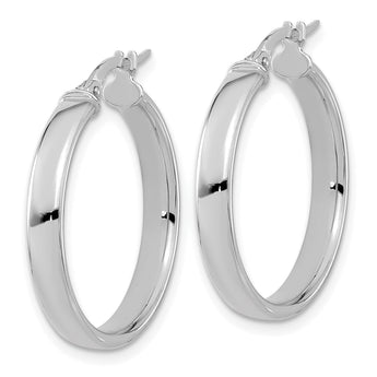 14K White Gold Polished Hoop Earrings