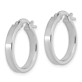 14K White Gold Polished Hoop Earrings