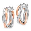 14K White Gold Rose Rhodium-plated Hoop Earrings