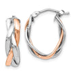 14K White Gold Rose Rhodium-plated Hoop Earrings