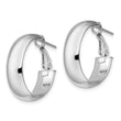 14K White Gold Polished Hoop Earrings