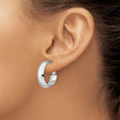 14K White Gold Polished Hoop Earrings