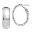 14K White Gold Polished Hoop Earrings