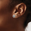 14K White Gold Polished Love Knot Post Earrings