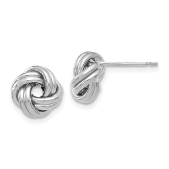 14K White Gold Polished Love Knot Post Earrings