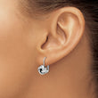 14K White Gold Polished Love Knot Leverback Earrings