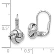 14K White Gold Polished Love Knot Leverback Earrings